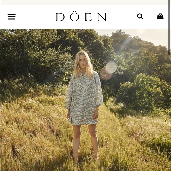 Doen Opal dress blue floral meadow sz L - Picture 8 of 14